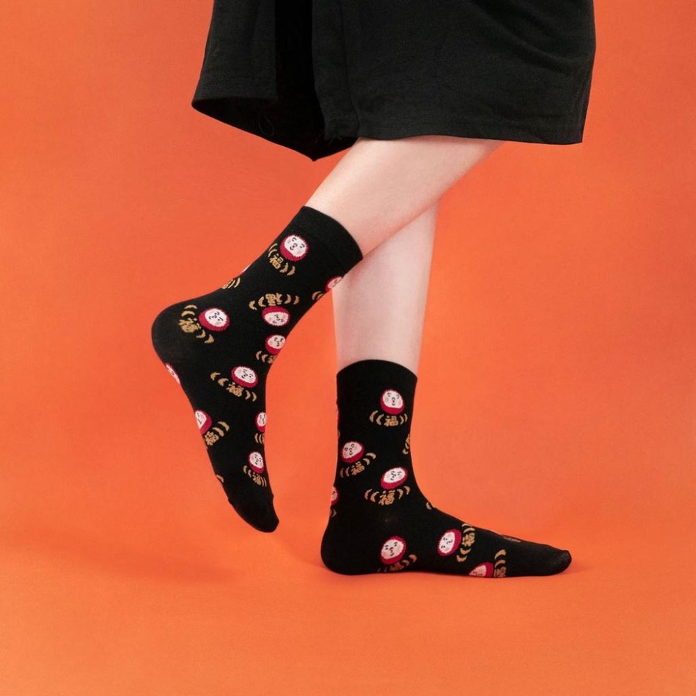 AHUA原創設計襪子 HUAER滿版福神中筒襪 新年開運襪 日本福神 台灣製造純棉襪 襪子推薦 Z0004 阿華有事嗎-細節圖7