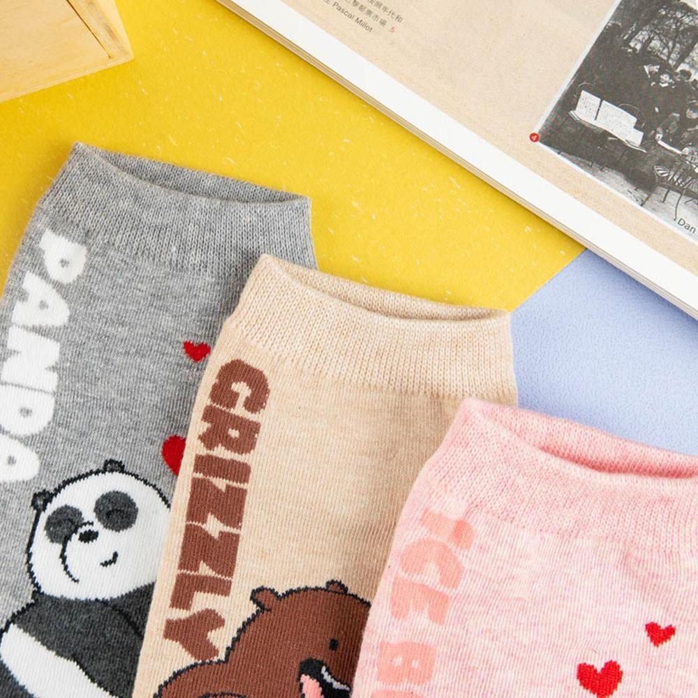 AHUA阿華有事嗎 韓國襪子 快樂熊熊三兄弟愛心短襪 K1018 少女襪 韓妞必備長襪 百搭純棉襪-細節圖5