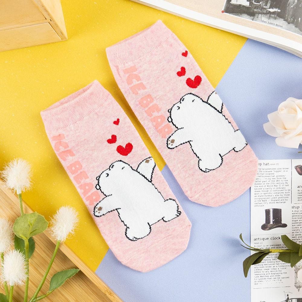 AHUA阿華有事嗎 韓國襪子 快樂熊熊三兄弟愛心短襪 K1018 少女襪 韓妞必備長襪 百搭純棉襪-細節圖7