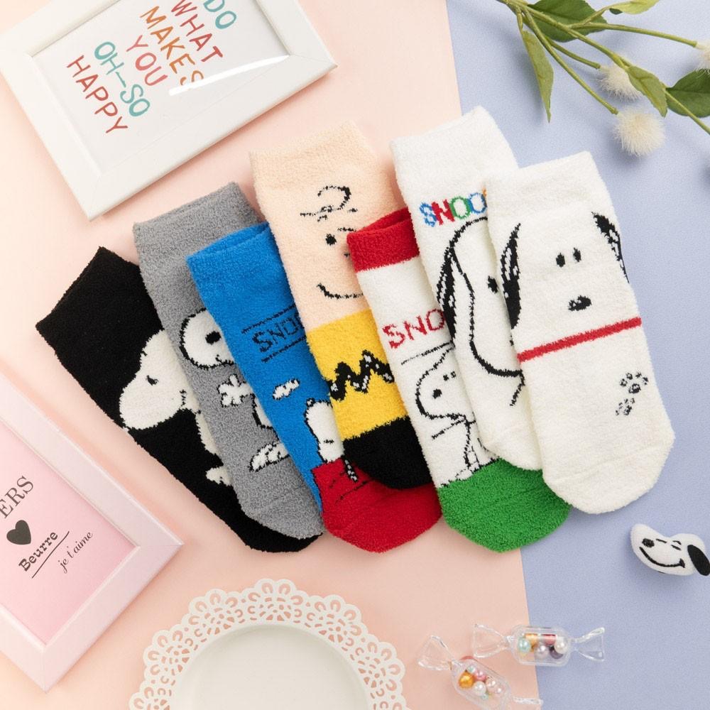 阿華有事嗎AUHA 韓國襪子 絨毛史努比短襪 K0946 少女襪 韓妞必備長襪 百搭純棉襪-細節圖3