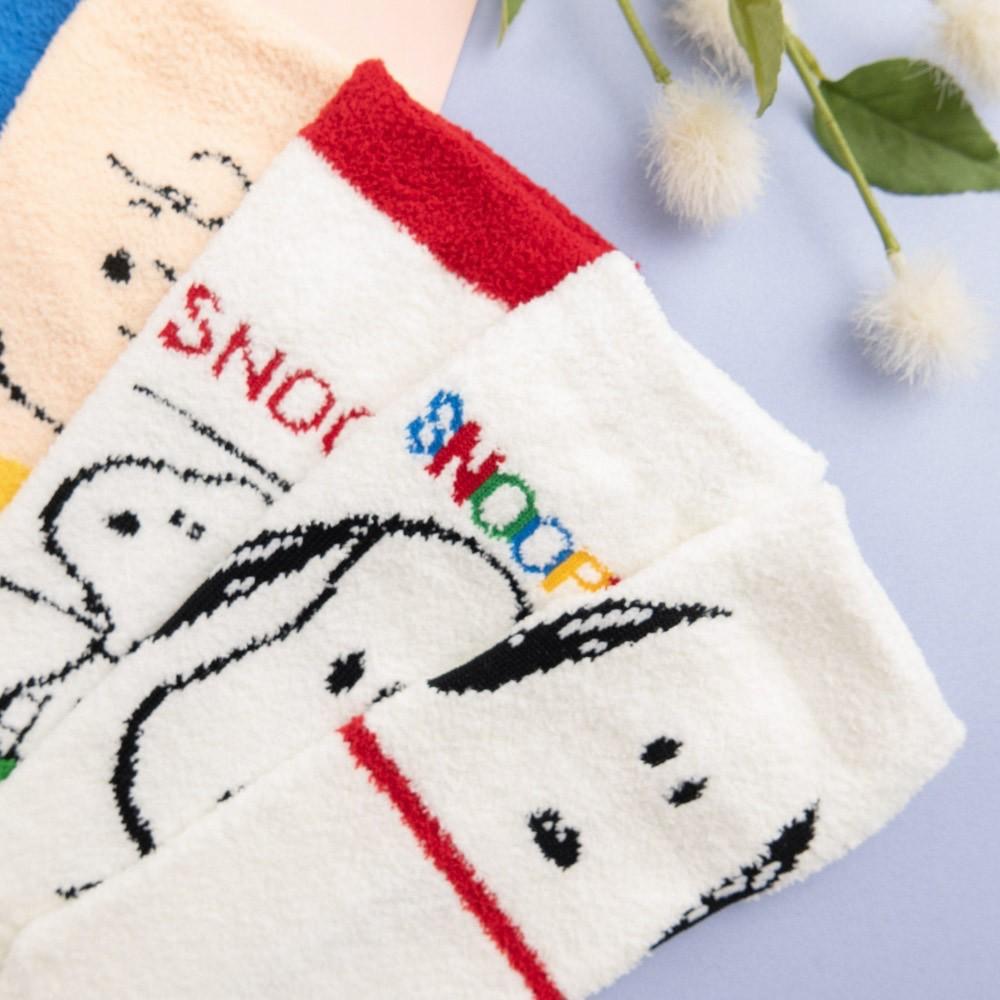 阿華有事嗎AUHA 韓國襪子 絨毛史努比短襪 K0946 少女襪 韓妞必備長襪 百搭純棉襪-細節圖6