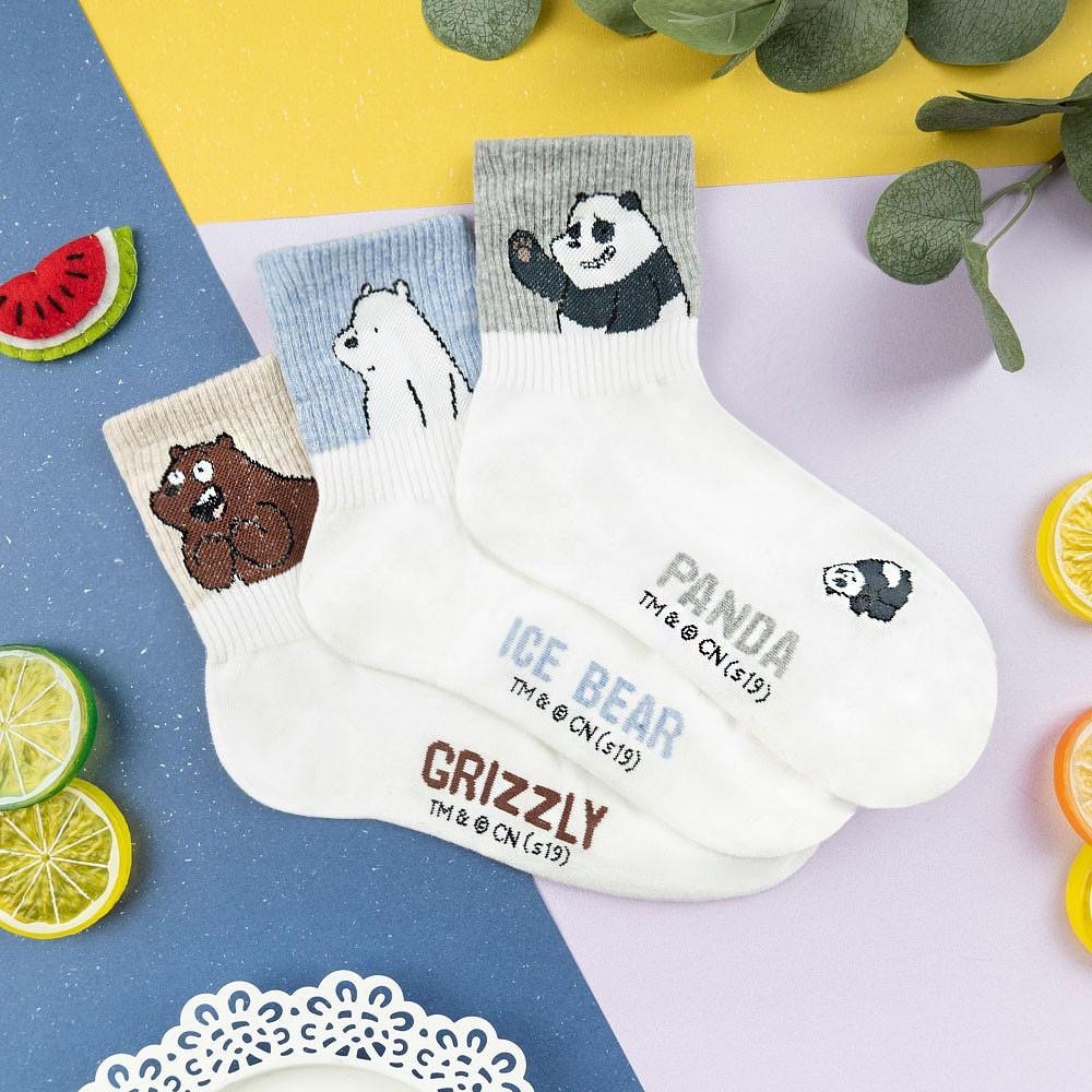 阿華有事嗎AUHA 韓國襪子 熊熊三兄弟招牌動作中筒襪 K1023 少女襪 韓妞必備長襪 百搭純棉襪-細節圖3