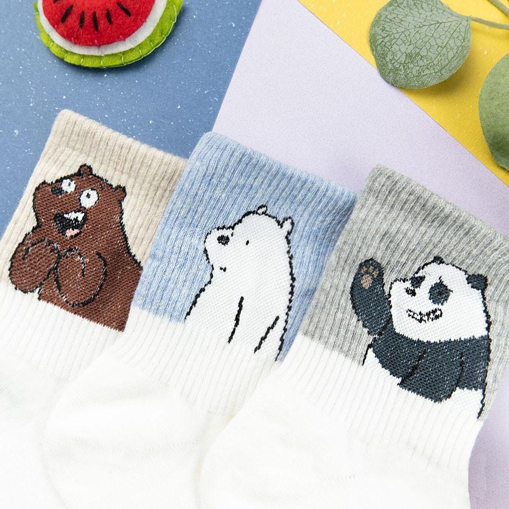 阿華有事嗎AUHA 韓國襪子 熊熊三兄弟招牌動作中筒襪 K1023 少女襪 韓妞必備長襪 百搭純棉襪-細節圖5