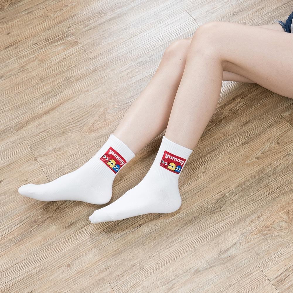 AHUA 阿華有事嗎 經典小精靈中筒襪 R0010 韓妞必備長襪 百搭純棉襪 素色襪子-細節圖3