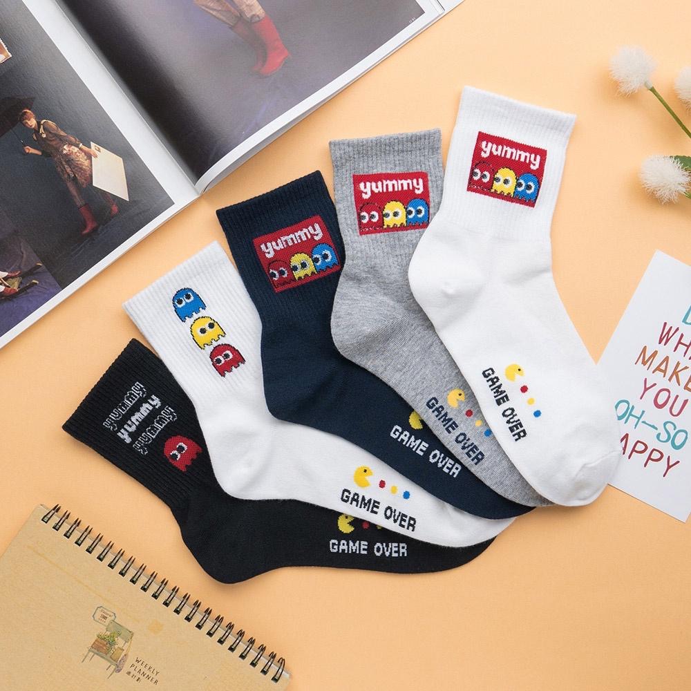 AHUA 阿華有事嗎 經典小精靈中筒襪 R0010 韓妞必備長襪 百搭純棉襪 素色襪子-細節圖4