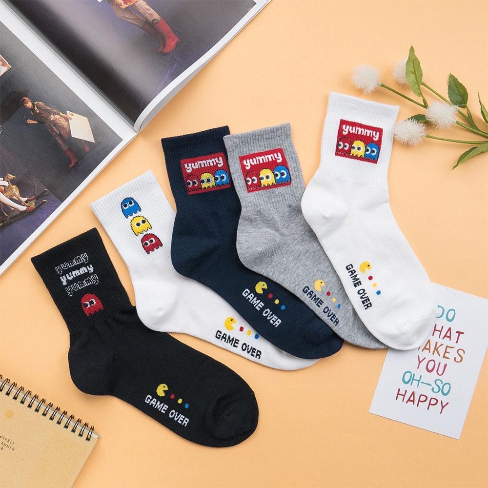 AHUA 阿華有事嗎 經典小精靈中筒襪 R0010 韓妞必備長襪 百搭純棉襪 素色襪子-細節圖5