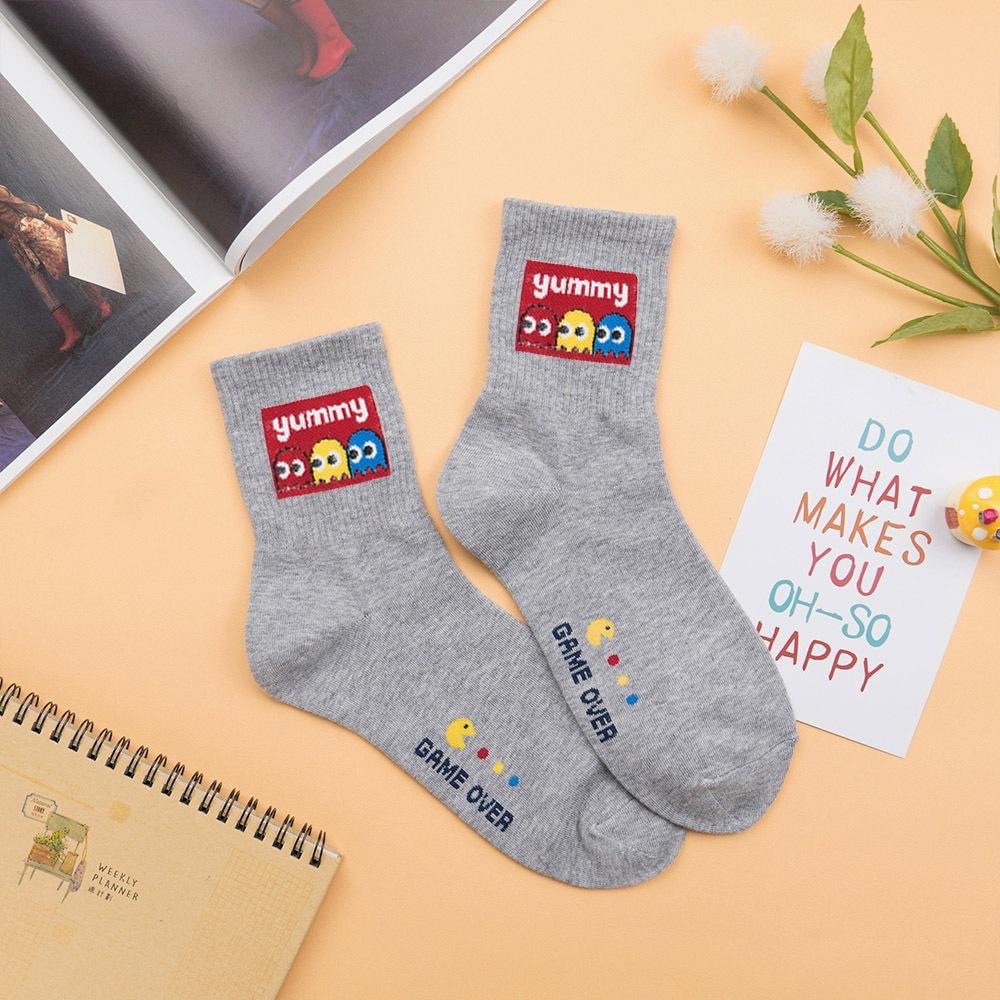 AHUA 阿華有事嗎 經典小精靈中筒襪 R0010 韓妞必備長襪 百搭純棉襪 素色襪子-細節圖7