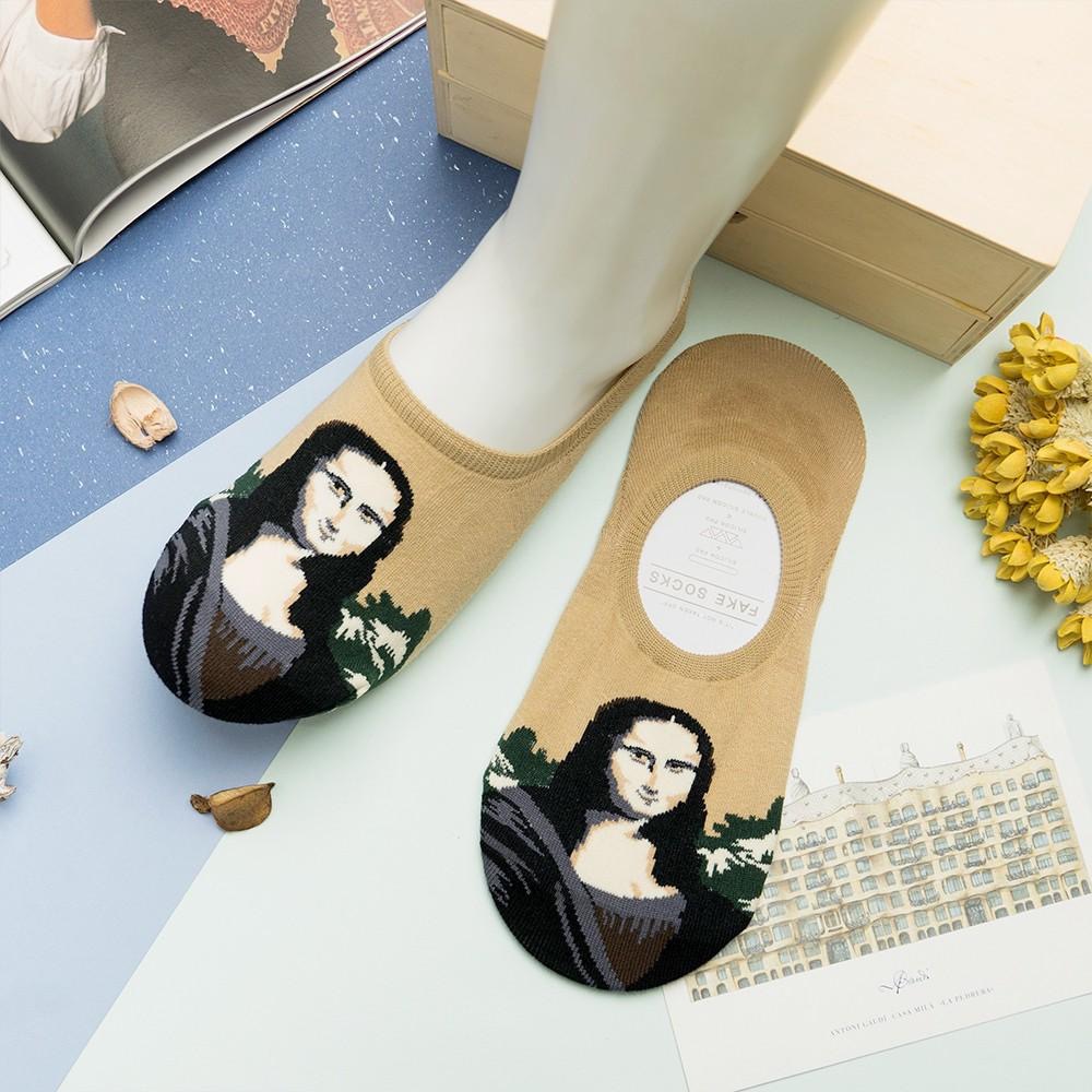 AHUA阿華有事嗎 韓國襪子 世界名畫隱形襪 K0553 正韓少女襪 韓妞必備船襪 百搭純棉踝襪【滿額免運】-細節圖6