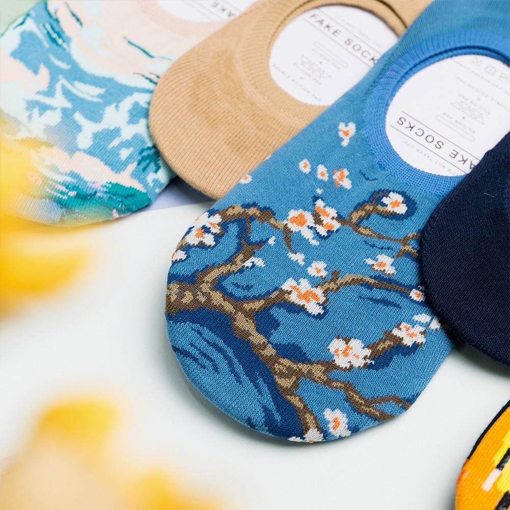 AHUA阿華有事嗎 韓國襪子 世界名畫隱形襪 K0553 正韓少女襪 韓妞必備船襪 百搭純棉踝襪【滿額免運】-細節圖7