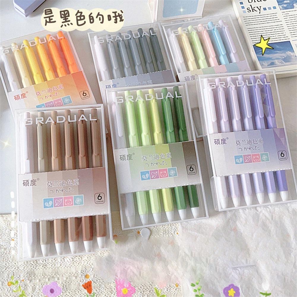 AHUA阿華有事嗎磨砂感莫蘭迪色系包裝油性黑筆 O0010日系 可愛 文具-細節圖2