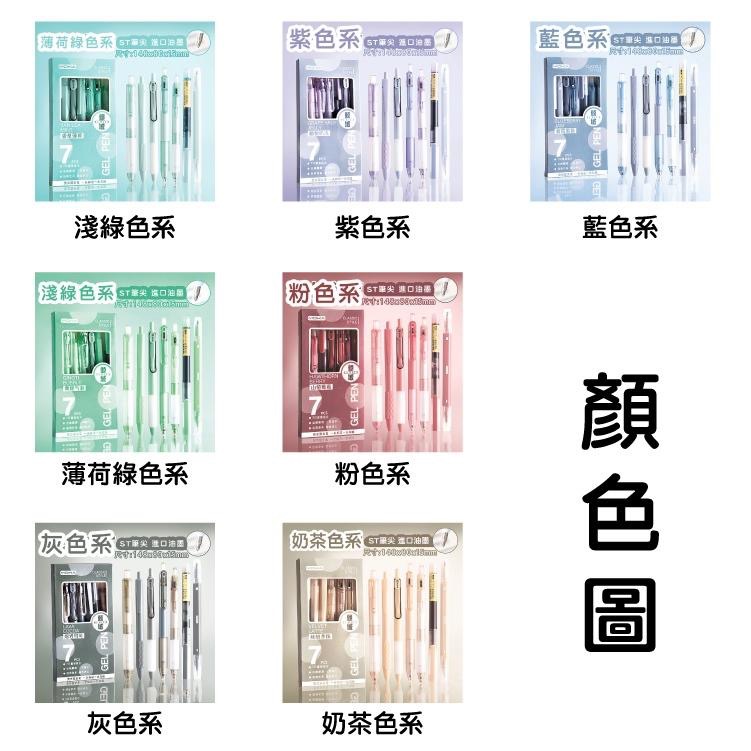 AHUA 多巴胺色系速乾中性黑筆(一盒7支) 現貨 日系 可愛 文具 造型  O0014 阿華有事嗎-細節圖2