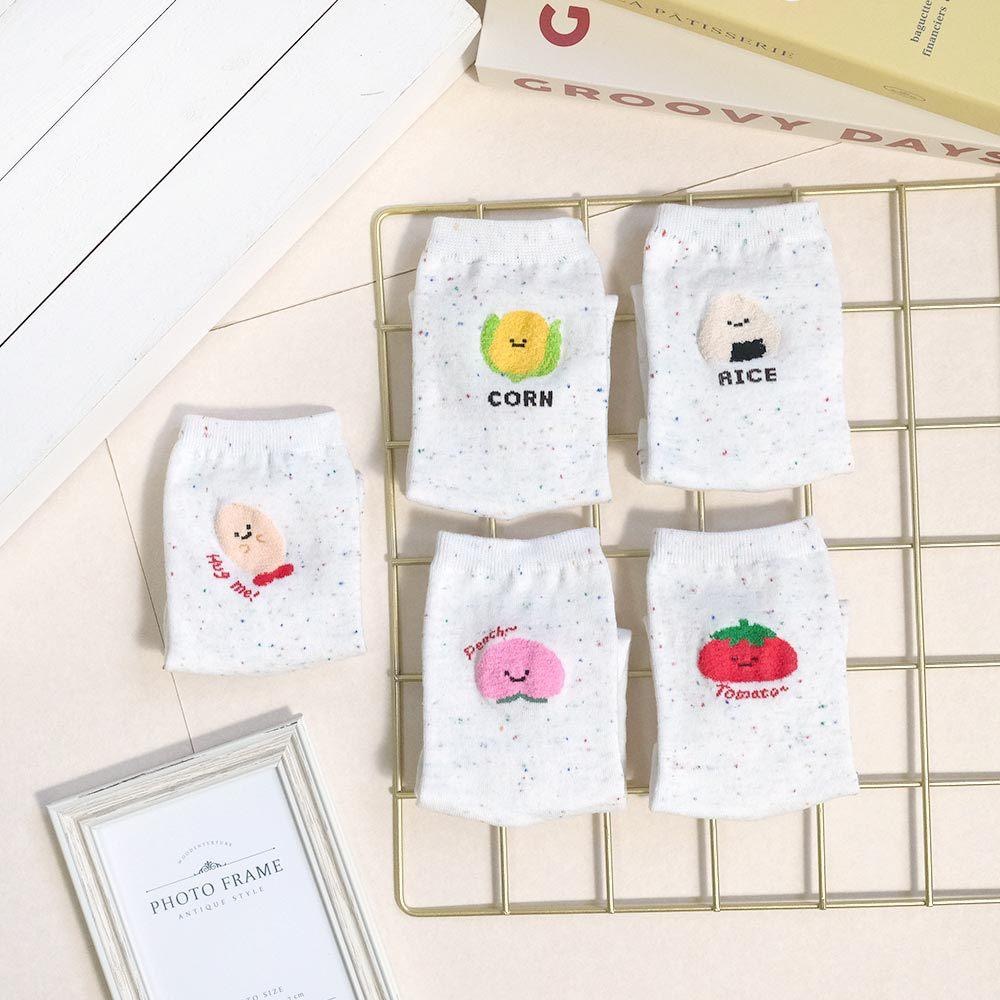 AHUA 阿華有事嗎 點子紗立體毛毛笑臉食物中筒襪 K2308 正韓襪子 百搭純棉襪 韓妞必備 少女襪-細節圖9