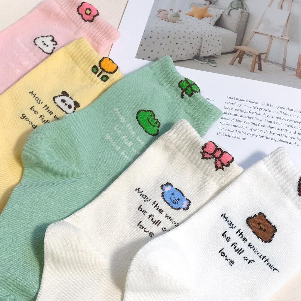 AHUA 阿華有事嗎 立體耳朵動物英文語錄中筒襪 K2311 正韓襪子 百搭純棉襪 韓妞必備 少女襪-細節圖3