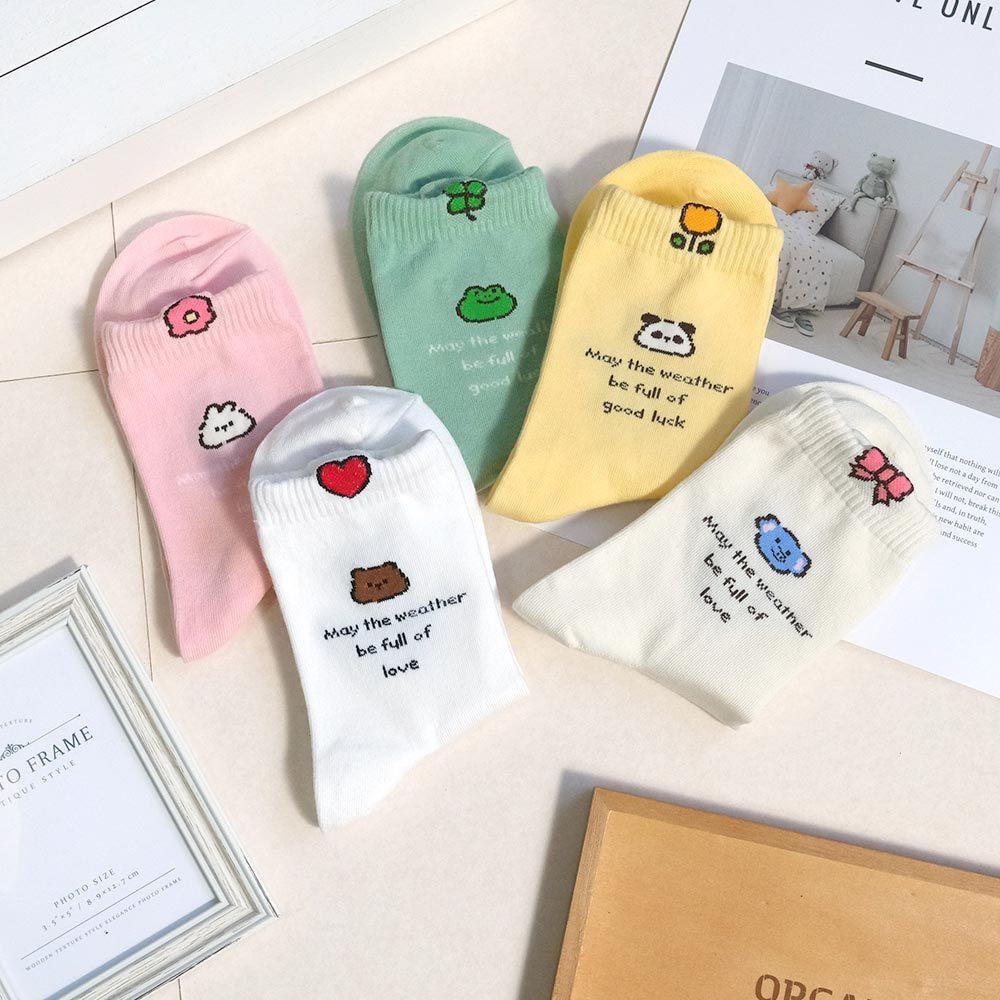 AHUA 阿華有事嗎 立體耳朵動物英文語錄中筒襪 K2311 正韓襪子 百搭純棉襪 韓妞必備 少女襪-細節圖4