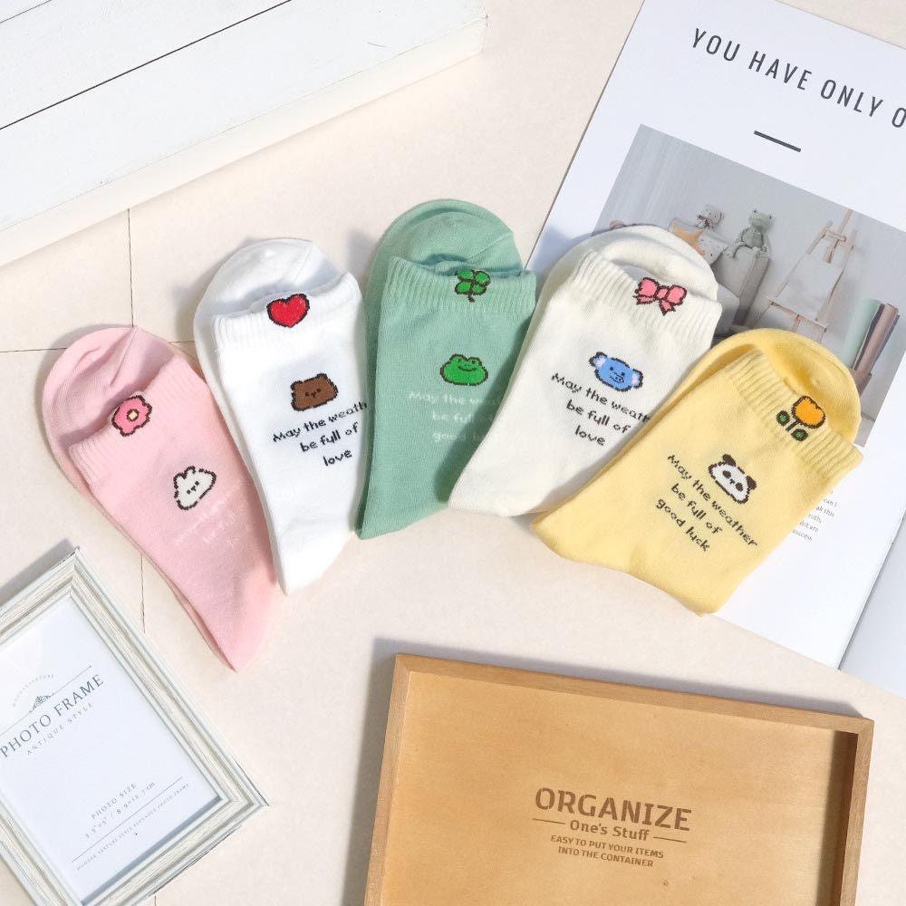 AHUA 阿華有事嗎 立體耳朵動物英文語錄中筒襪 K2311 正韓襪子 百搭純棉襪 韓妞必備 少女襪-細節圖5