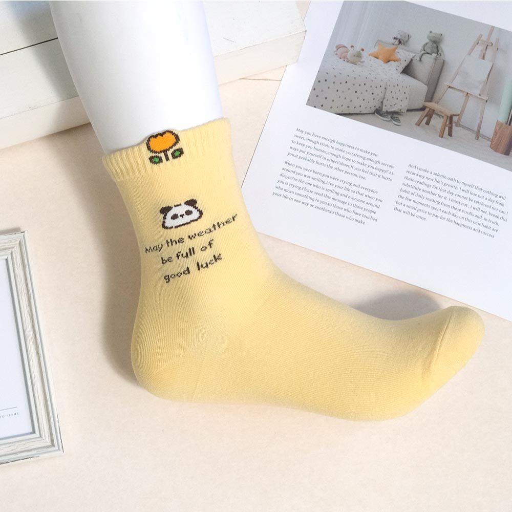 AHUA 阿華有事嗎 立體耳朵動物英文語錄中筒襪 K2311 正韓襪子 百搭純棉襪 韓妞必備 少女襪-細節圖7
