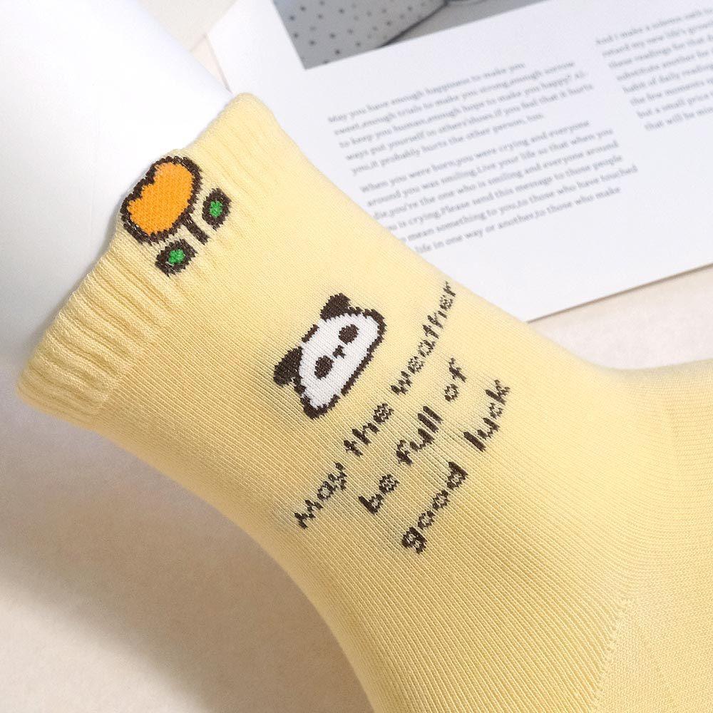 AHUA 阿華有事嗎 立體耳朵動物英文語錄中筒襪 K2311 正韓襪子 百搭純棉襪 韓妞必備 少女襪-細節圖8