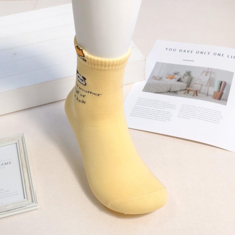 AHUA 阿華有事嗎 立體耳朵動物英文語錄中筒襪 K2311 正韓襪子 百搭純棉襪 韓妞必備 少女襪-細節圖9