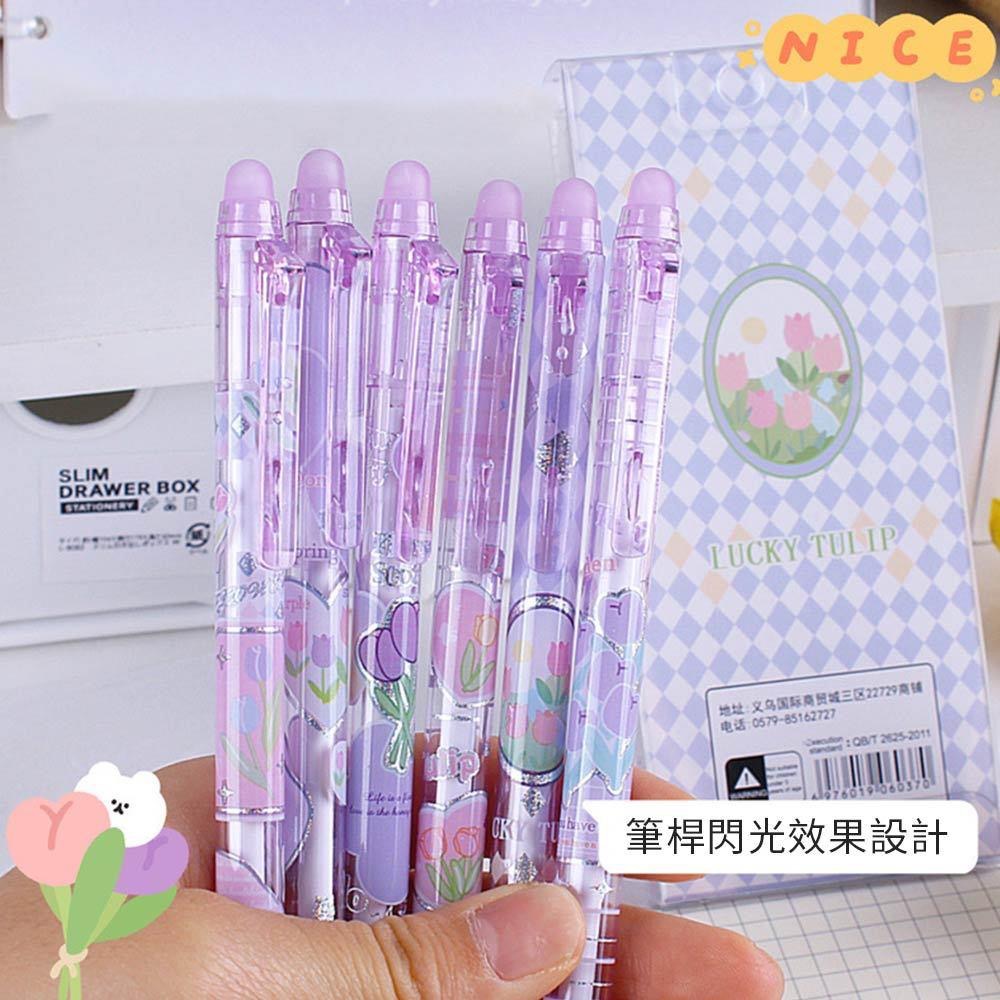 AHUA 阿華有事嗎 花朵風景按動可擦中性筆(一盒6支) O0053可愛 文具 開學用品 辦公用品-細節圖7
