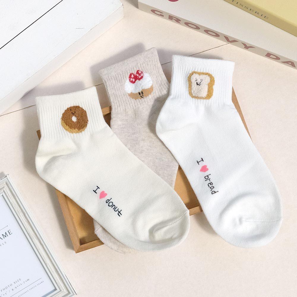 AHUA 阿華有事嗎 立體毛毛I love可愛笑臉點心短襪 K2310 正韓襪子 百搭純棉襪 韓妞必備 少女襪-細節圖5