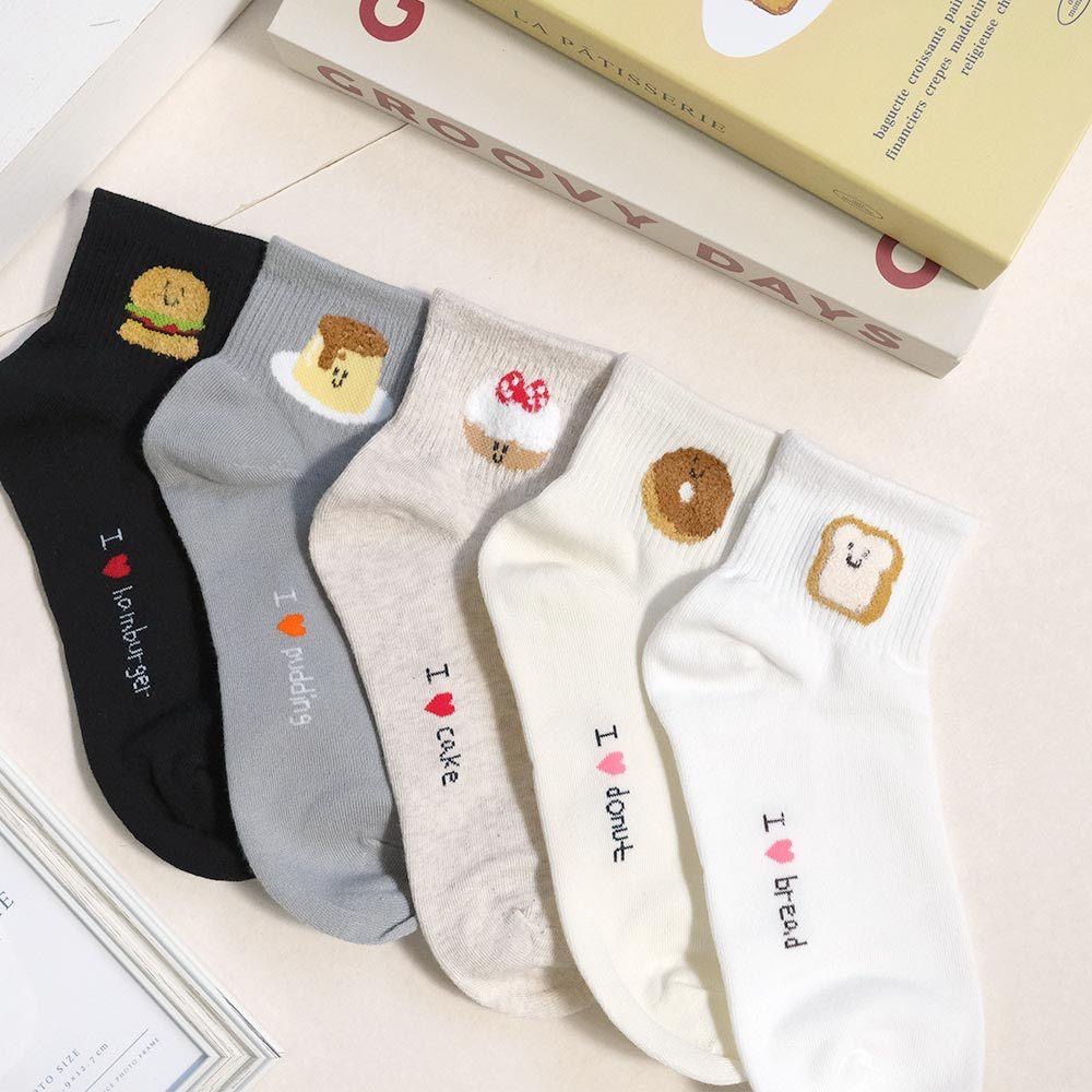 AHUA 阿華有事嗎 立體毛毛I love可愛笑臉點心短襪 K2310 正韓襪子 百搭純棉襪 韓妞必備 少女襪-細節圖9