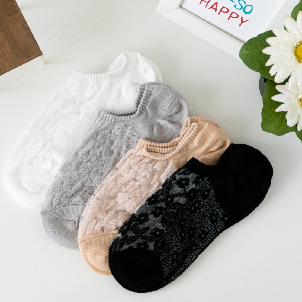 AHUA 韓國襪子 滿版網紗花朵透膚船型襪 K2067 韓妞必備 正韓襪子 透膚襪 少女襪 阿華有事嗎-細節圖5