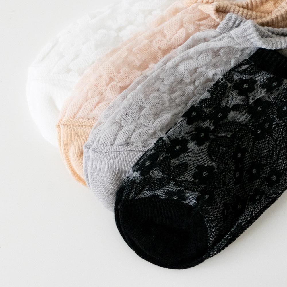 AHUA 韓國襪子 滿版網紗花朵透膚船型襪 K2067 韓妞必備 正韓襪子 透膚襪 少女襪 阿華有事嗎-細節圖6