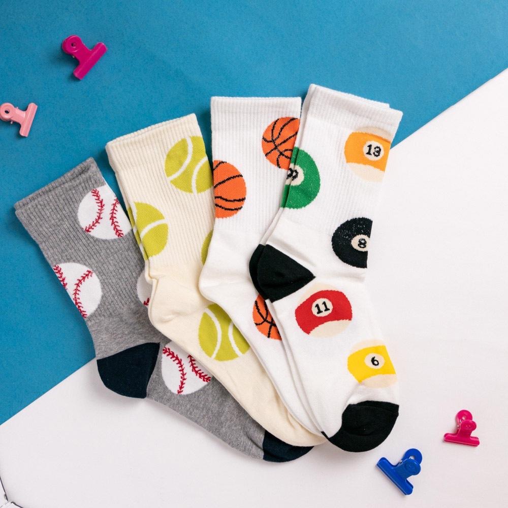 AHUA 韓國襪子 滿版球類中筒襪 K2009 韓妞必備 百搭純棉襪 正韓襪子 少女襪 阿華有事嗎-細節圖6