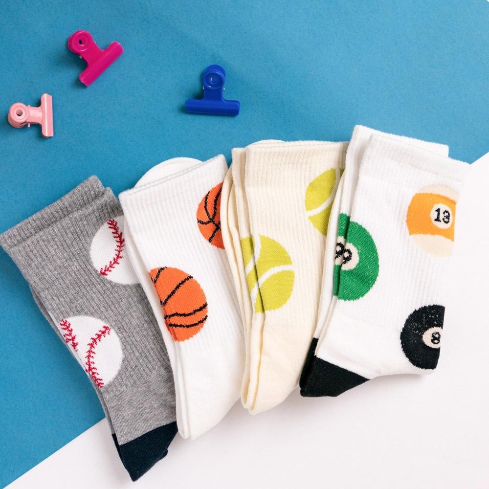 AHUA 韓國襪子 滿版球類中筒襪 K2009 韓妞必備 百搭純棉襪 正韓襪子 少女襪 阿華有事嗎-細節圖7