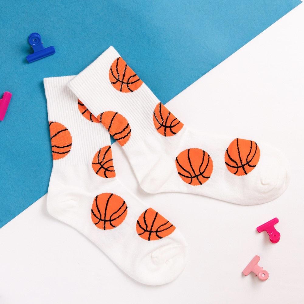 AHUA 韓國襪子 滿版球類中筒襪 K2009 韓妞必備 百搭純棉襪 正韓襪子 少女襪 阿華有事嗎-細節圖9