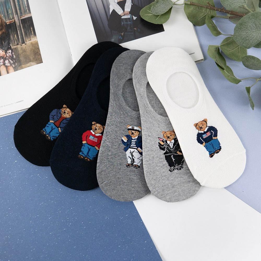 AUHA阿華有事嗎 韓國襪子  全身美國小熊男生隱形襪 男襪【K1253】 百搭純棉襪-細節圖3