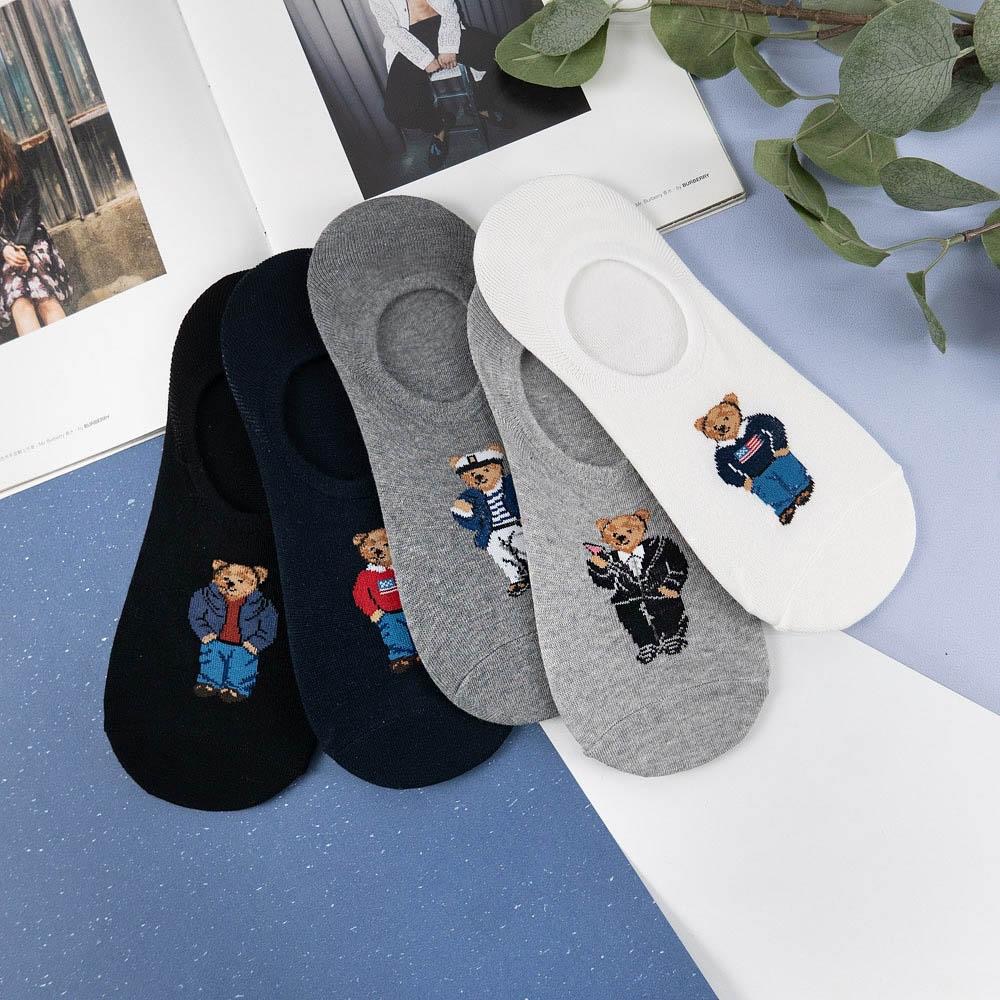 AUHA阿華有事嗎 韓國襪子  全身美國小熊男生隱形襪 男襪【K1253】 百搭純棉襪-細節圖4