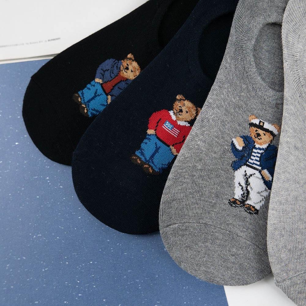 AUHA阿華有事嗎 韓國襪子  全身美國小熊男生隱形襪 男襪【K1253】 百搭純棉襪-細節圖6