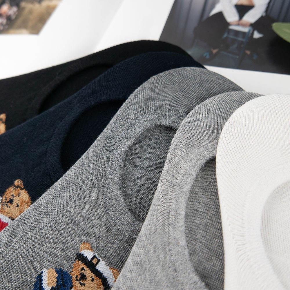 AUHA阿華有事嗎 韓國襪子  全身美國小熊男生隱形襪 男襪【K1253】 百搭純棉襪-細節圖7