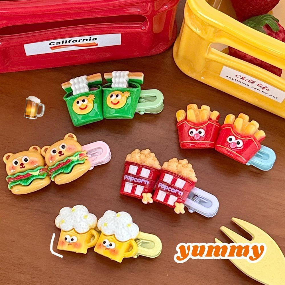 AHUA 阿華有事嗎 趣味軟萌表情食物髮夾 E0132 韓系可愛 百搭 少女 髮夾 髮飾 配件-細節圖3