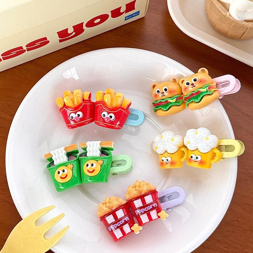 AHUA 阿華有事嗎 趣味軟萌表情食物髮夾 E0132 韓系可愛 百搭 少女 髮夾 髮飾 配件-細節圖5