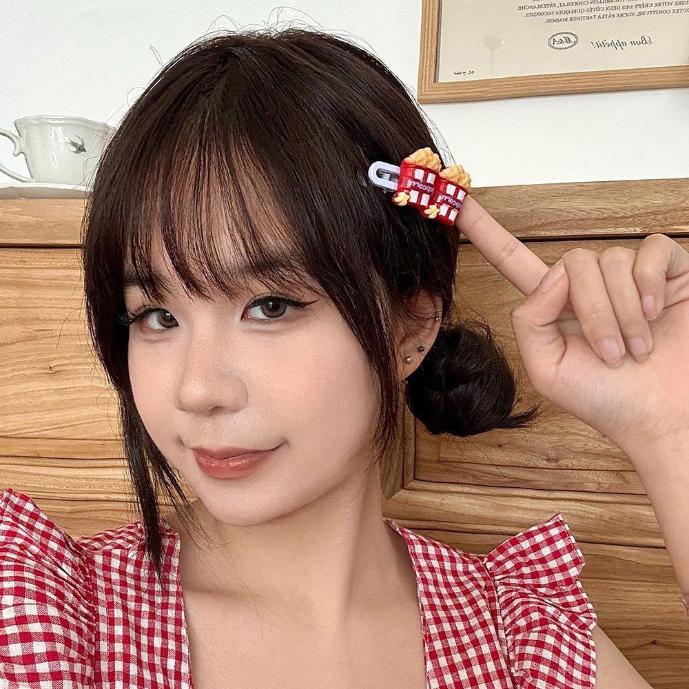AHUA 阿華有事嗎 趣味軟萌表情食物髮夾 E0132 韓系可愛 百搭 少女 髮夾 髮飾 配件-細節圖7