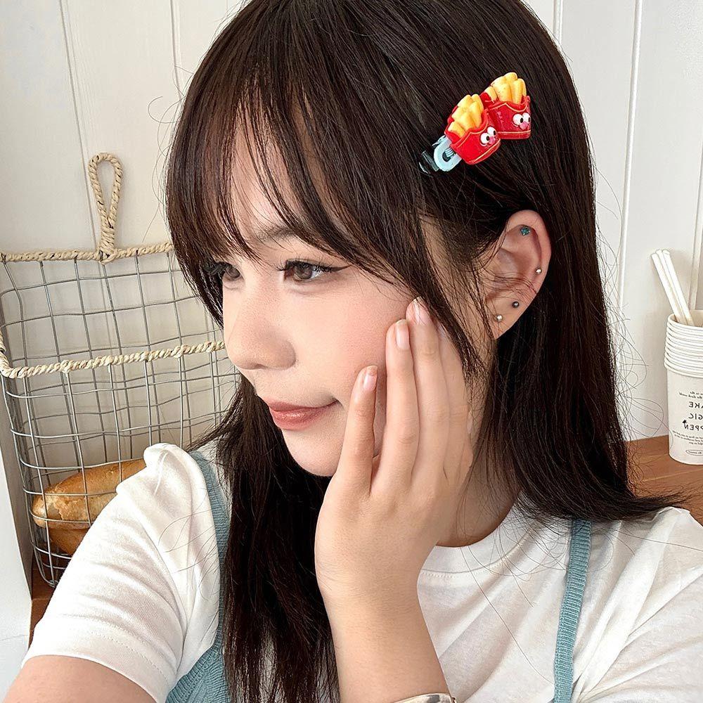 AHUA 阿華有事嗎 趣味軟萌表情食物髮夾 E0132 韓系可愛 百搭 少女 髮夾 髮飾 配件-細節圖8