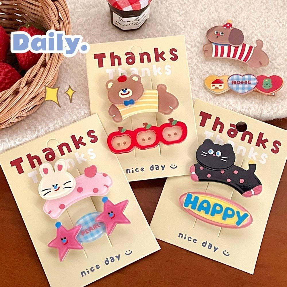 AHUA 阿華有事嗎 跳躍卡通動物髮夾2入組 E0136 韓系可愛 百搭 少女 髮夾 髮飾 配件-細節圖5