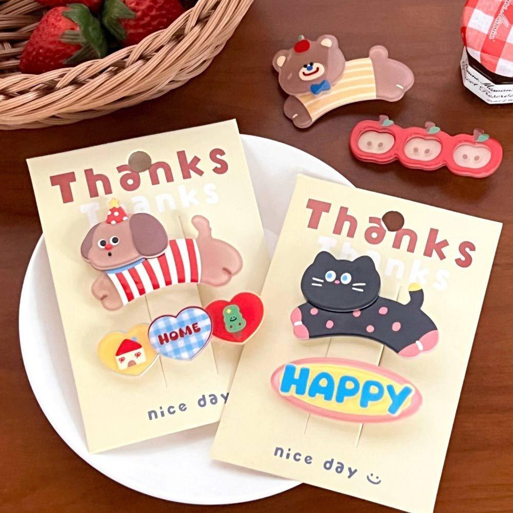 AHUA 阿華有事嗎 跳躍卡通動物髮夾2入組 E0136 韓系可愛 百搭 少女 髮夾 髮飾 配件-細節圖6