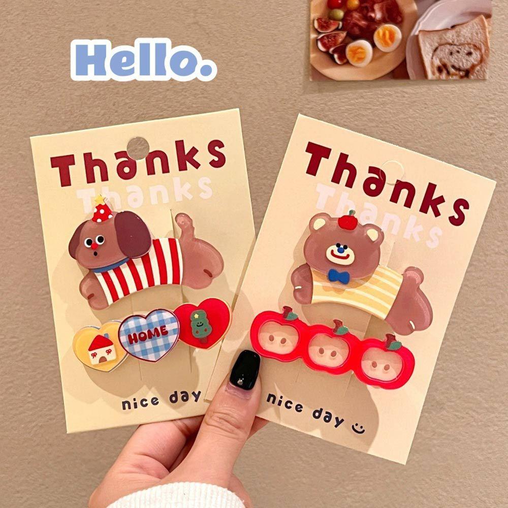 AHUA 阿華有事嗎 跳躍卡通動物髮夾2入組 E0136 韓系可愛 百搭 少女 髮夾 髮飾 配件-細節圖7