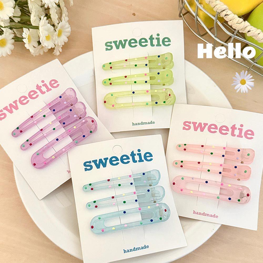 AHUA 阿華有事嗎 粉嫩果凍彩色點點髮夾3入組 E0130 韓系可愛 百搭 少女 髮夾 髮飾 配件-細節圖4