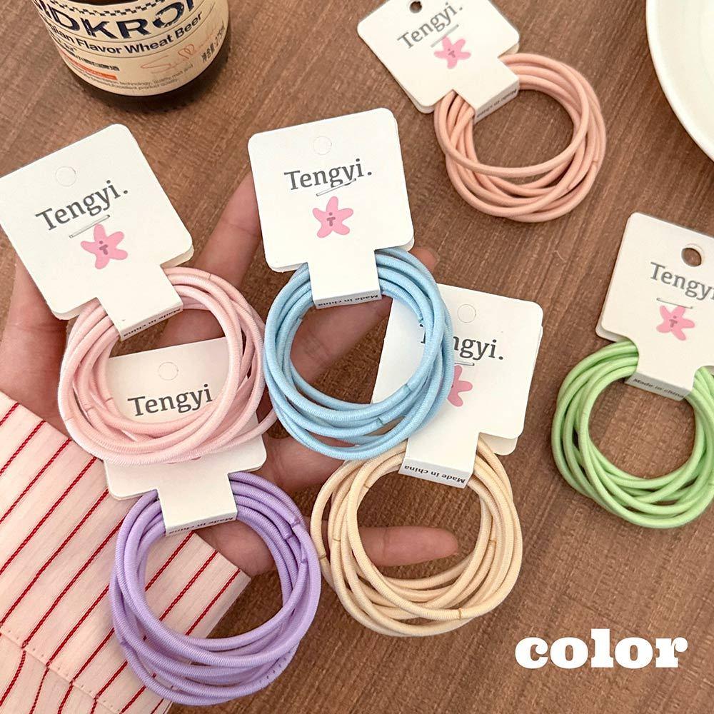 AHUA 阿華有事嗎 百搭糖果色高彈力髮圈 E0128 韓系女裝配件清新 百搭 韓風 大腸圈 髮飾 頭飾 時尚 基本款-細節圖4