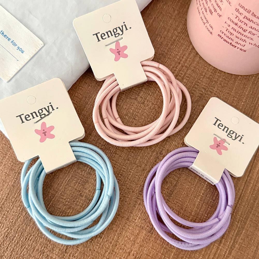 AHUA 阿華有事嗎 百搭糖果色高彈力髮圈 E0128 韓系女裝配件清新 百搭 韓風 大腸圈 髮飾 頭飾 時尚 基本款-細節圖6