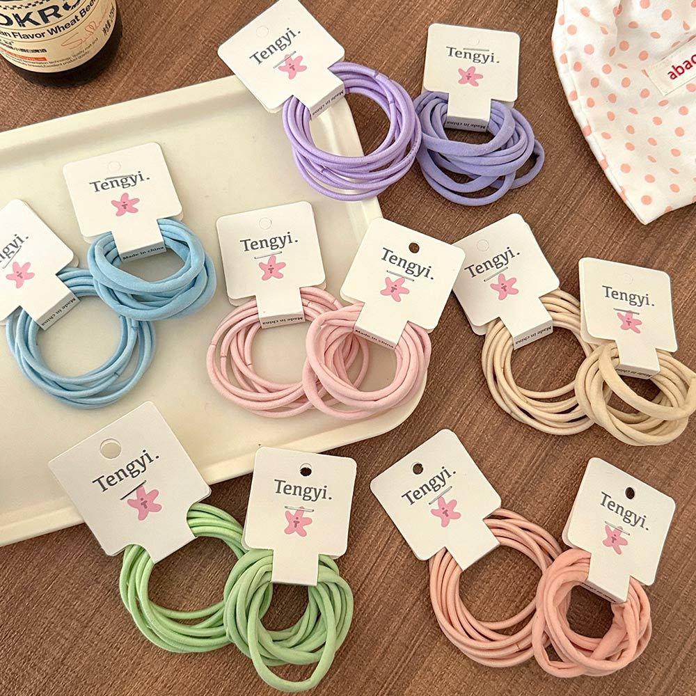 AHUA 阿華有事嗎 百搭糖果色高彈力髮圈 E0128 韓系女裝配件清新 百搭 韓風 大腸圈 髮飾 頭飾 時尚 基本款-細節圖9