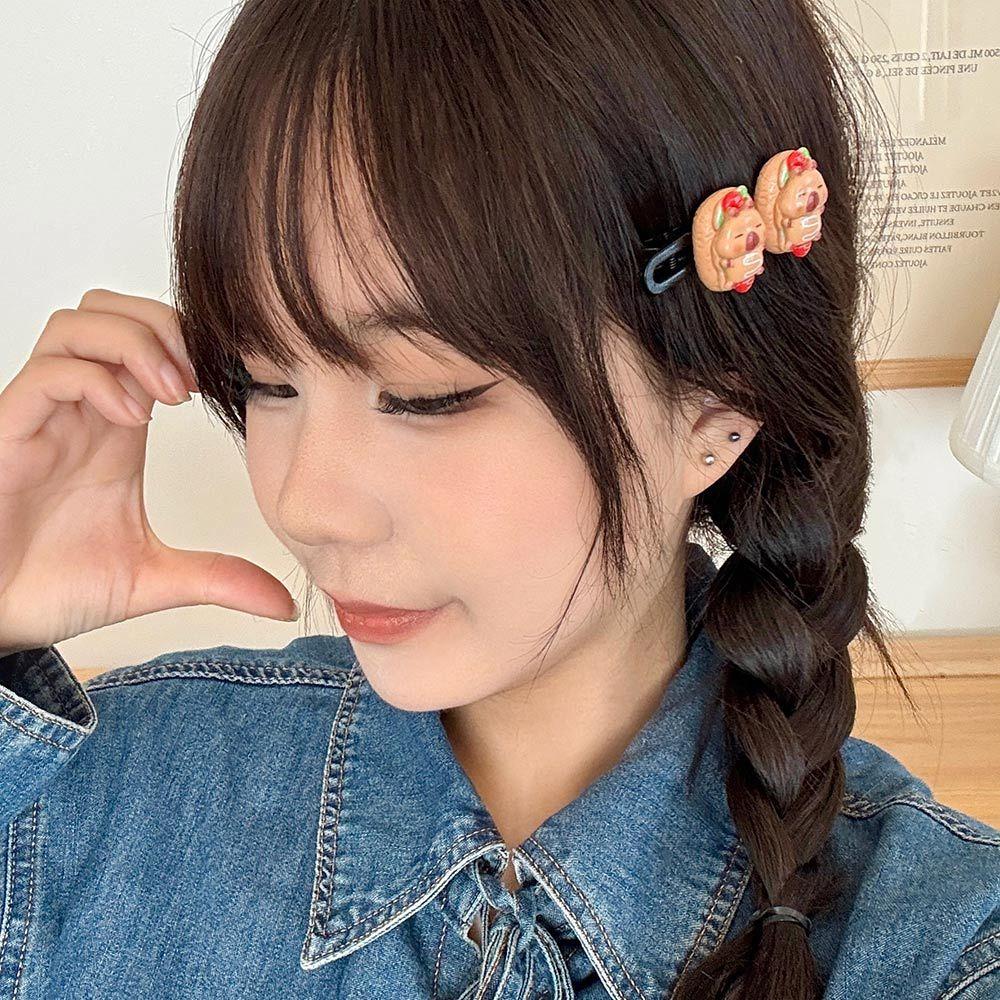 AHUA 阿華有事嗎 瞇瞇眼水豚食物髮夾 E0133 韓系可愛 百搭 少女 髮夾 髮飾 配件-細節圖8