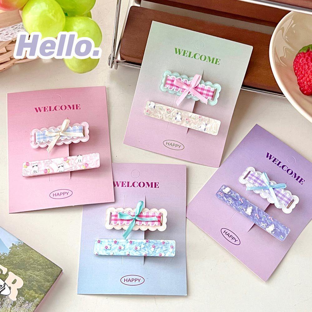 AHUA 阿華有事嗎 格紋緞帶蝴蝶結髮夾2入組 E0131 韓系可愛 百搭 少女 髮夾 髮飾 配件-細節圖6