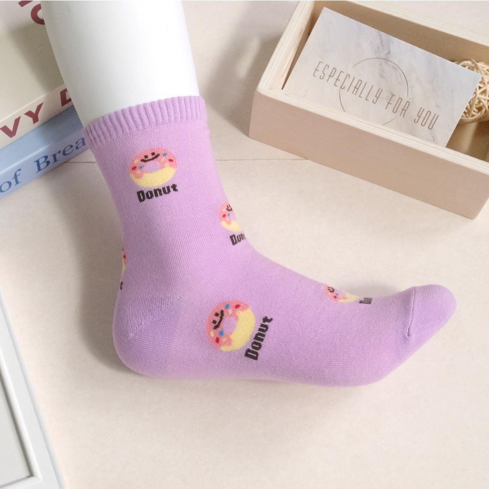 AHUA 阿華有事嗎 滿版微笑食物英文中筒襪 K2318 正韓襪子 百搭純棉襪 韓妞必備 少女襪-細節圖8