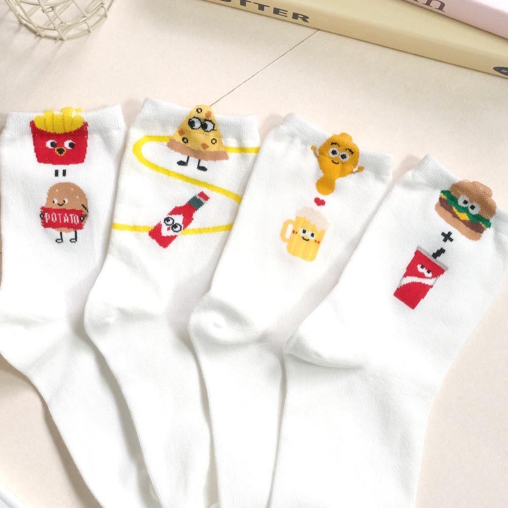 AHUA 阿華有事嗎 立體耳朵眼睛食物組合中筒襪 K2314 正韓襪子 百搭純棉襪 韓妞必備 少女襪-細節圖3