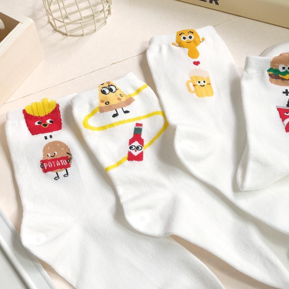 AHUA 阿華有事嗎 立體耳朵眼睛食物組合中筒襪 K2314 正韓襪子 百搭純棉襪 韓妞必備 少女襪-細節圖4